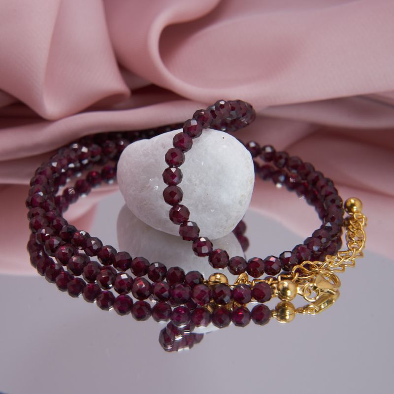 Granat Kette rot facettiert